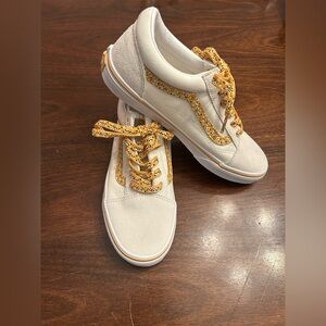 Vans Cream and Gold Women's Sneakers